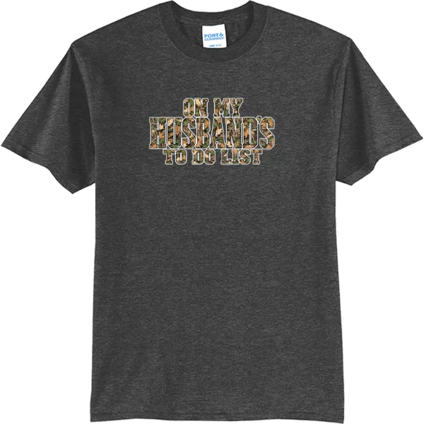 On My Husband's List - Camo - Dark Heather Grey